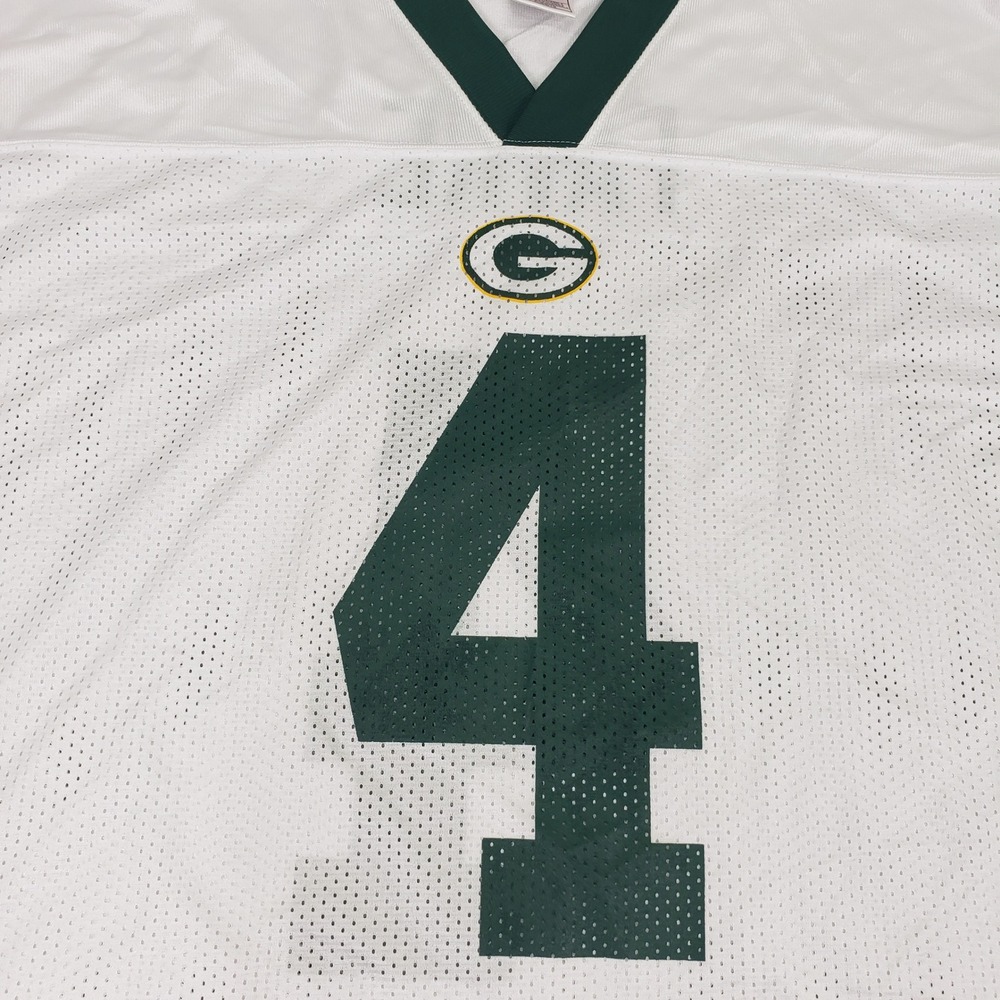 Reebok Green Bay‎ Packers Brett Favre 4 NFL Jersey White Men's XL Football Shirt - Picture 8 of 10